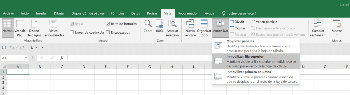Fijar filas en Excel